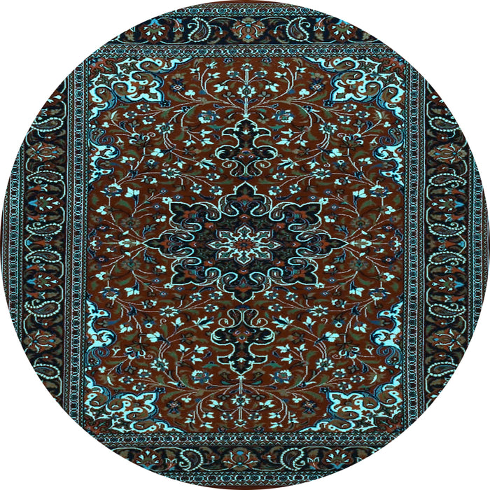 Round Persian Light Blue Traditional Rug, tr1713lblu