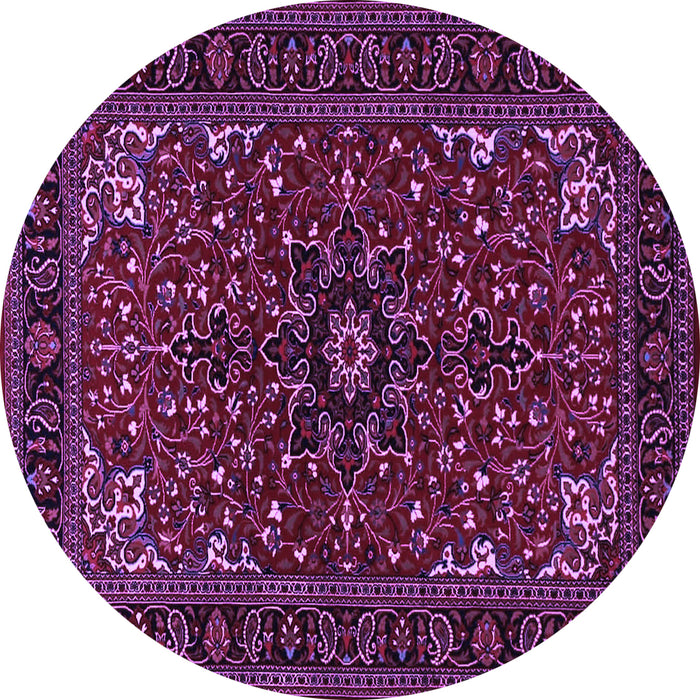 Round Persian Purple Traditional Rug, tr1713pur