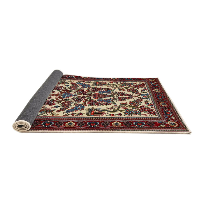 Sideview of Traditional Saffron Red Persian Rug, tr1714