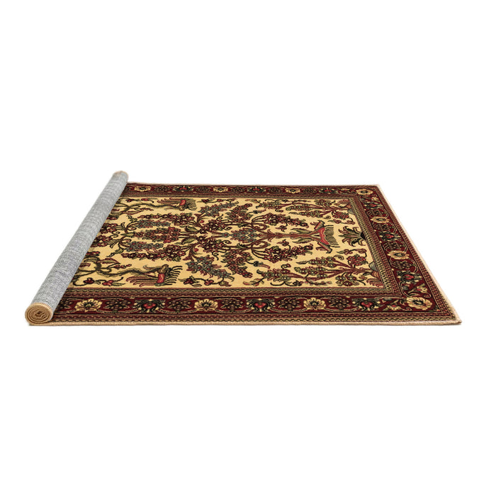 Sideview of Machine Washable Persian Brown Traditional Rug, wshtr1714brn