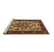 Sideview of Machine Washable Persian Brown Traditional Rug, wshtr1714brn