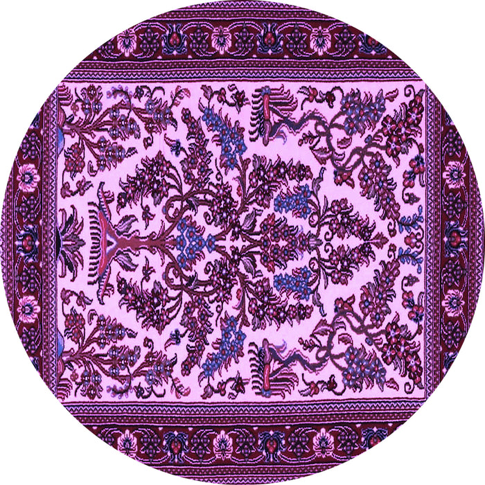 Round Persian Purple Traditional Rug, tr1714pur