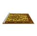 Sideview of Machine Washable Persian Yellow Traditional Rug, wshtr1714yw