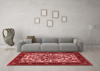 Machine Washable Persian Red Traditional Rug, wshtr1714red