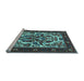 Sideview of Machine Washable Persian Light Blue Traditional Rug, wshtr1714lblu