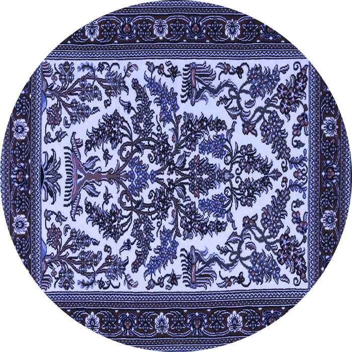 Round Persian Blue Traditional Rug, tr1714blu