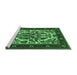 Sideview of Machine Washable Persian Emerald Green Traditional Area Rugs, wshtr1714emgrn