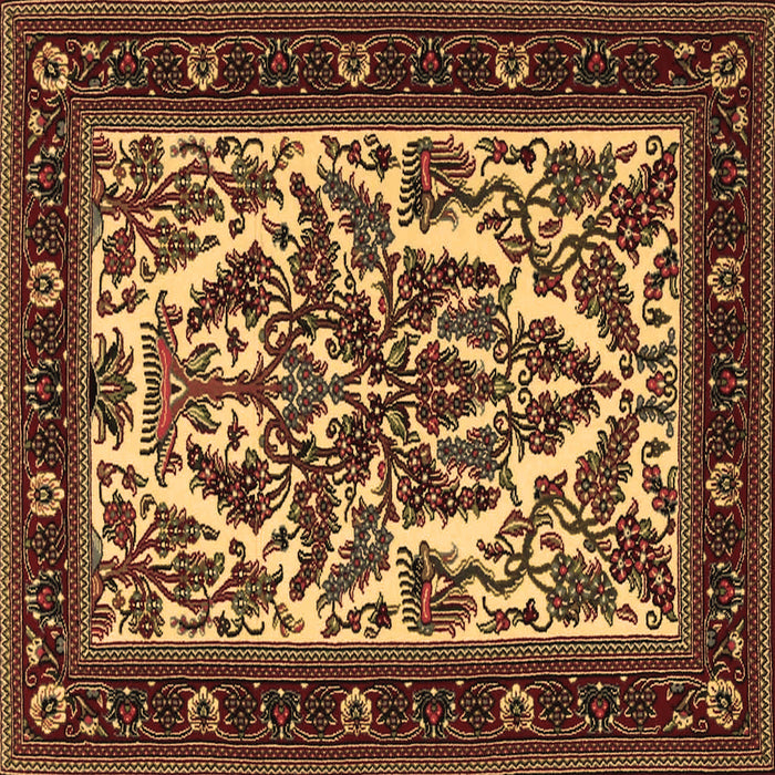 Square Machine Washable Persian Brown Traditional Rug, wshtr1714brn