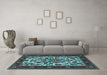 Machine Washable Persian Light Blue Traditional Rug in a Living Room, wshtr1714lblu