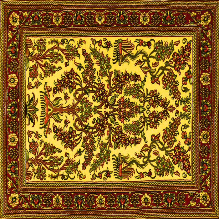 Square Persian Yellow Traditional Rug, tr1714yw