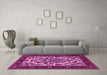 Machine Washable Persian Pink Traditional Rug in a Living Room, wshtr1714pnk