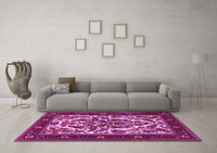 Machine Washable Persian Pink Traditional Rug, wshtr1714pnk