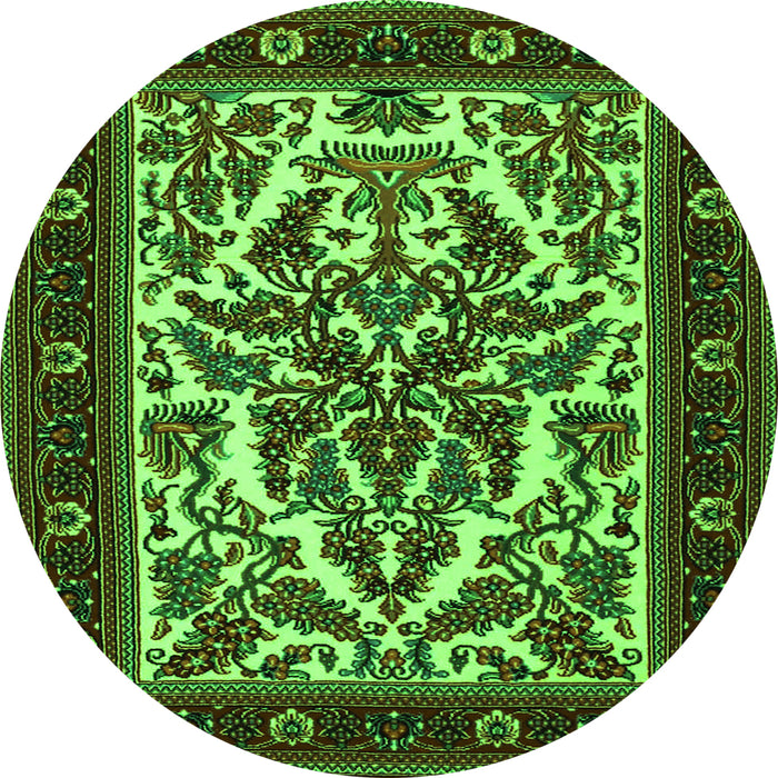 Square Persian Green Traditional Rug, tr1714grn