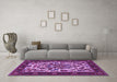 Machine Washable Persian Purple Traditional Area Rugs in a Living Room, wshtr1714pur