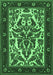 Machine Washable Persian Emerald Green Traditional Area Rugs, wshtr1714emgrn