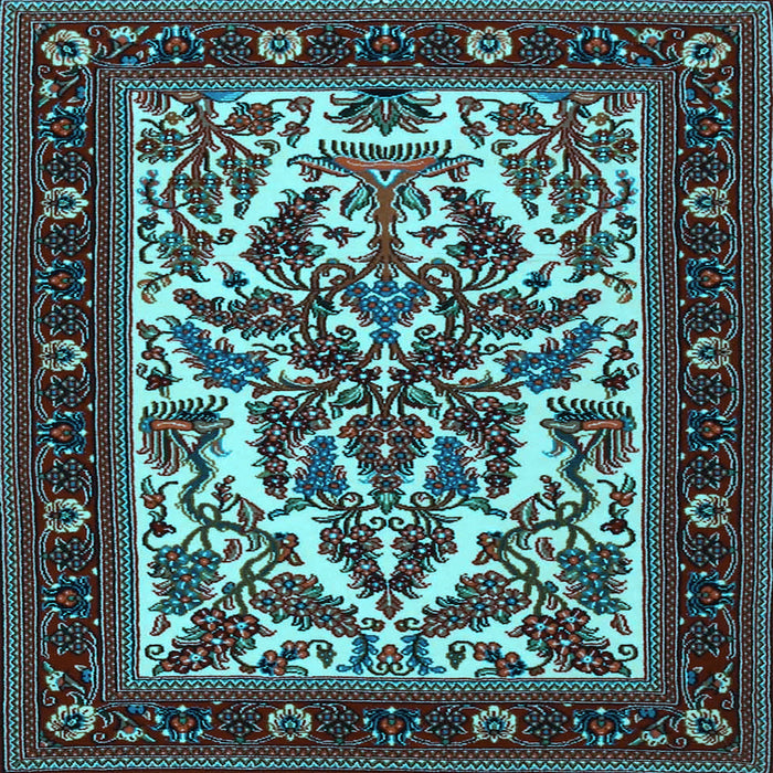 Square Machine Washable Persian Light Blue Traditional Rug, wshtr1714lblu