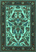 Machine Washable Persian Turquoise Traditional Area Rugs, wshtr1714turq