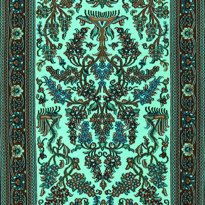 Machine Washable Persian Turquoise Traditional Area Rugs, wshtr1714turq