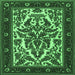 Square Persian Emerald Green Traditional Rug, tr1714emgrn