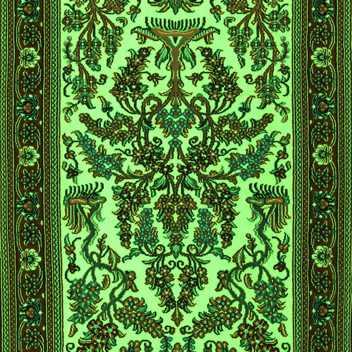 Serging Thickness of Machine Washable Persian Green Traditional Area Rugs, wshtr1714grn