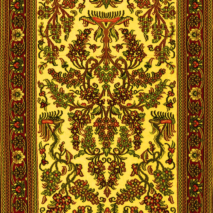 Machine Washable Persian Yellow Traditional Rug, wshtr1714yw