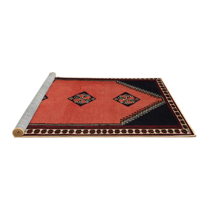 Sideview of Machine Washable Traditional Deep Red Rug, wshtr1715