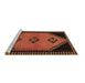 Sideview of Machine Washable Southwestern Brown Country Rug, wshtr1715brn