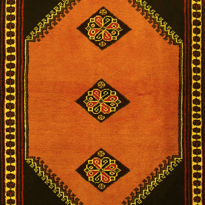 Machine Washable Southwestern Yellow Country Rug, wshtr1715yw