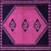 Square Machine Washable Southwestern Purple Country Area Rugs, wshtr1715pur