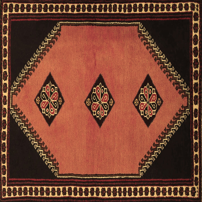 Square Southwestern Brown Country Rug, tr1715brn