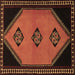 Square Southwestern Brown Country Rug, tr1715brn