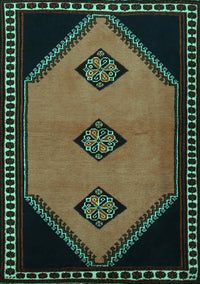 Southwestern Turquoise Country Rug, tr1715turq