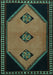 Southwestern Turquoise Country Rug, tr1715turq