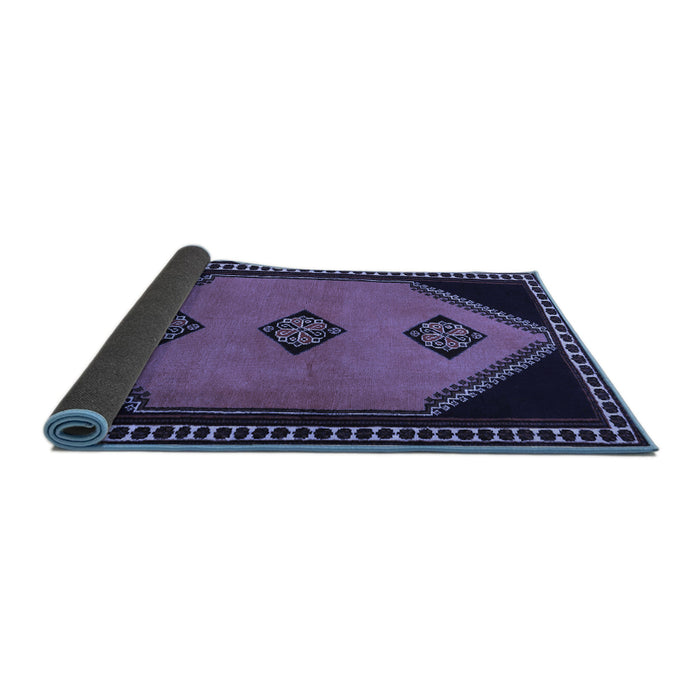 Sideview of Southwestern Blue Country Rug, tr1715blu