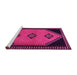 Sideview of Machine Washable Southwestern Pink Country Rug, wshtr1715pnk