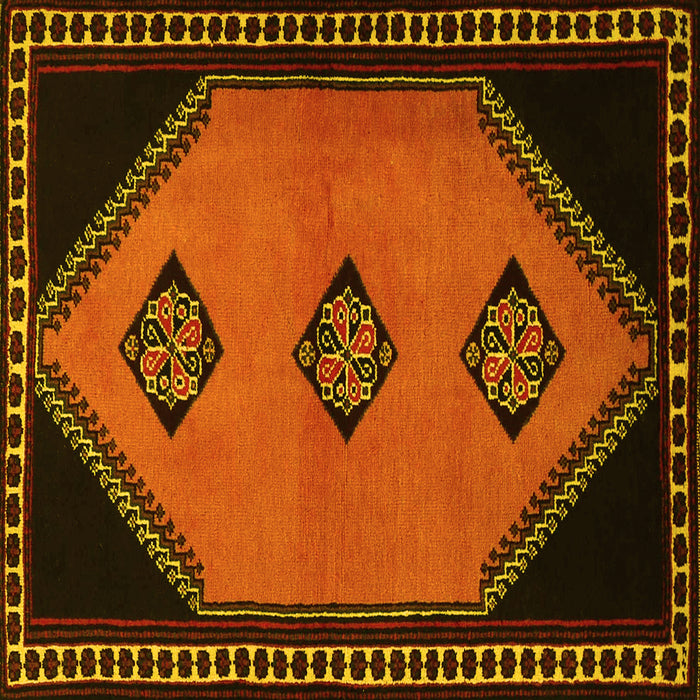 Square Southwestern Yellow Country Rug, tr1715yw