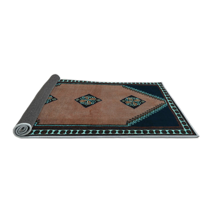 Sideview of Southwestern Light Blue Country Rug, tr1715lblu