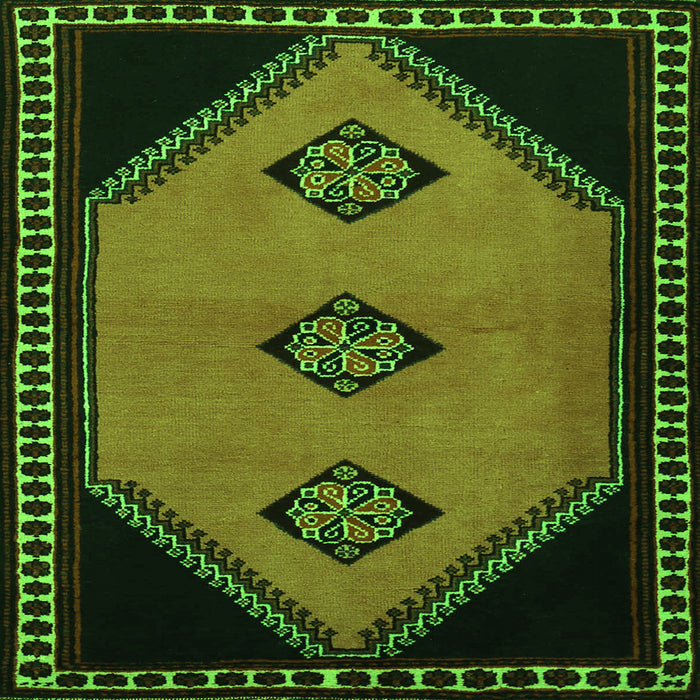 Serging Thickness of Southwestern Green Country Rug, tr1715grn