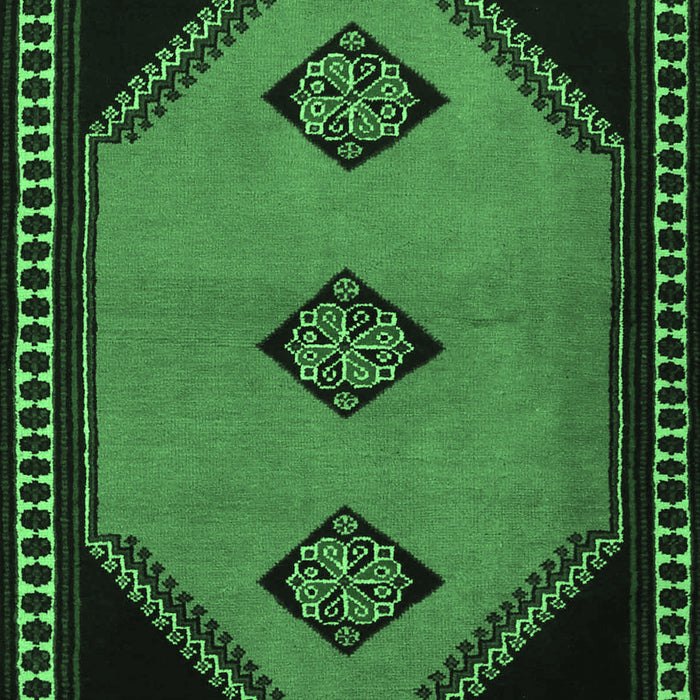 Machine Washable Southwestern Emerald Green Country Area Rugs, wshtr1715emgrn