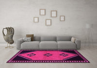 Machine Washable Southwestern Pink Country Rug, wshtr1715pnk