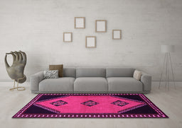 Machine Washable Southwestern Pink Country Rug in a Living Room, wshtr1715pnk