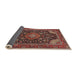 Sideview of Traditional Saffron Red Medallion Rug, tr1716