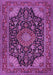 Machine Washable Medallion Purple Traditional Area Rugs, wshtr1716pur