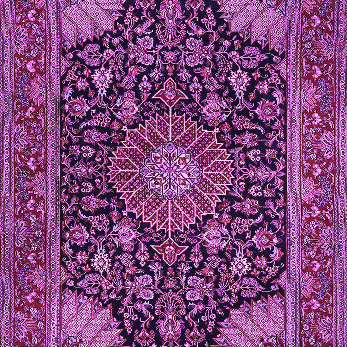 Machine Washable Medallion Purple Traditional Area Rugs, wshtr1716pur