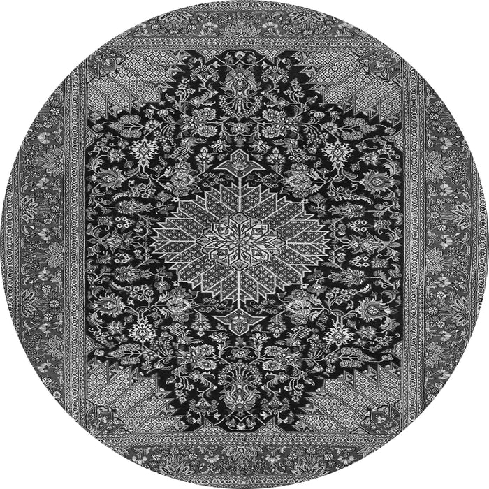 Square Medallion Gray Traditional Rug, tr1716gry