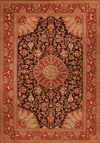 Medallion Orange Traditional Rug, tr1716org