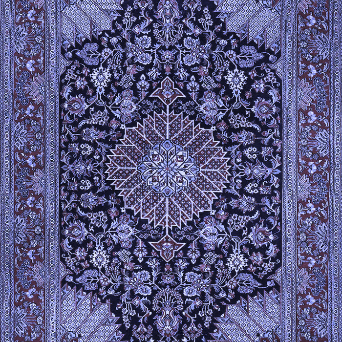 Medallion Blue Traditional Rug, tr1716blu