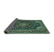 Sideview of Medallion Turquoise Traditional Rug, tr1716turq