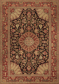 Medallion Brown Traditional Rug, tr1716brn