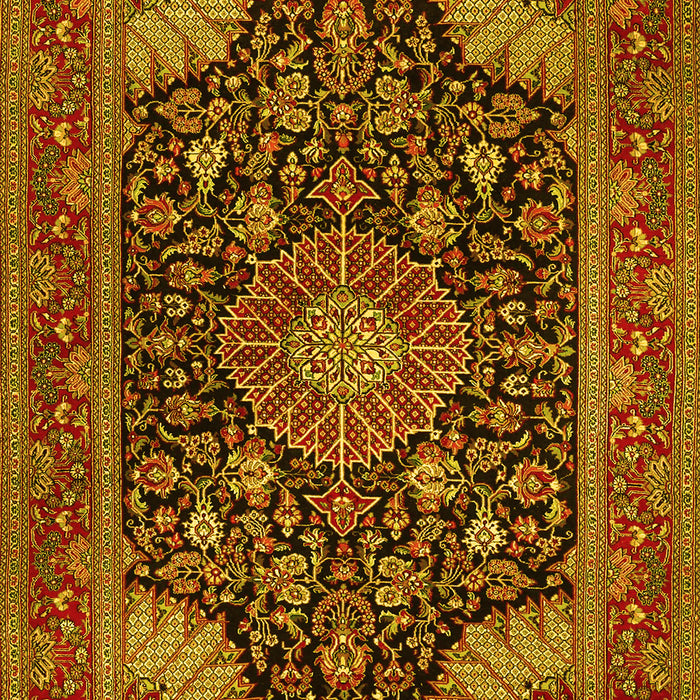 Medallion Yellow Traditional Rug, tr1716yw